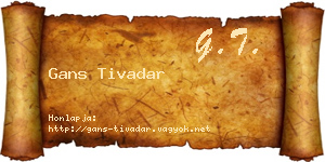 Gans Tivadar névjegykártya